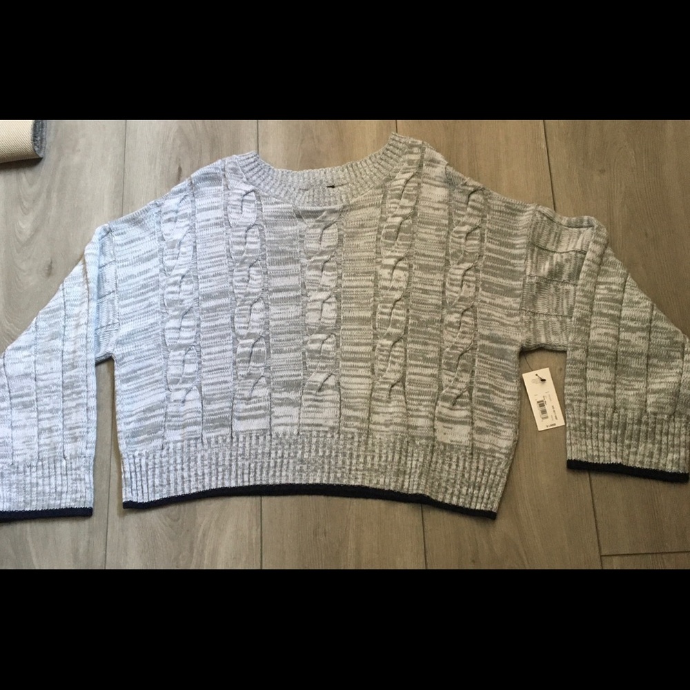 NWT a.n.a Sweater Pullover Long Sleeve Grey Marl